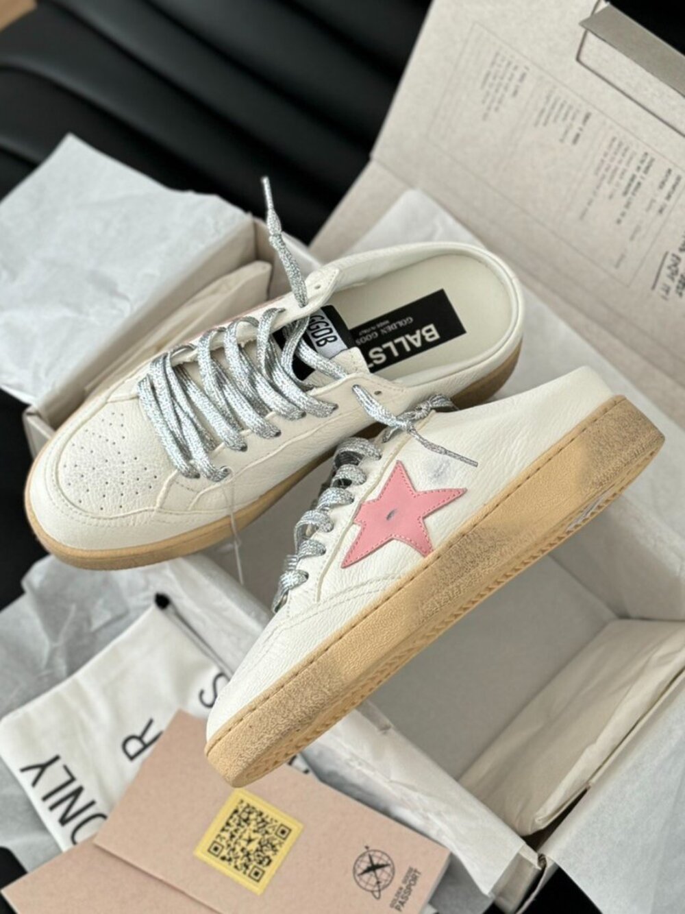 Golden Goose Ball Star White Pink Sneakers - Picture 8 of 9